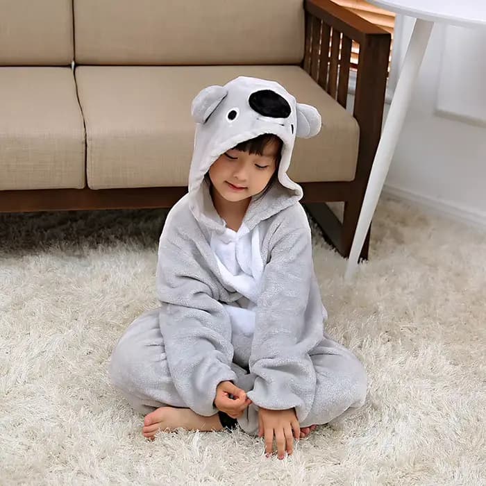 Combinaison en flanelle pour adultes, pyjama une pièce à capuche pour enfants, Kigurumi, Animal de d