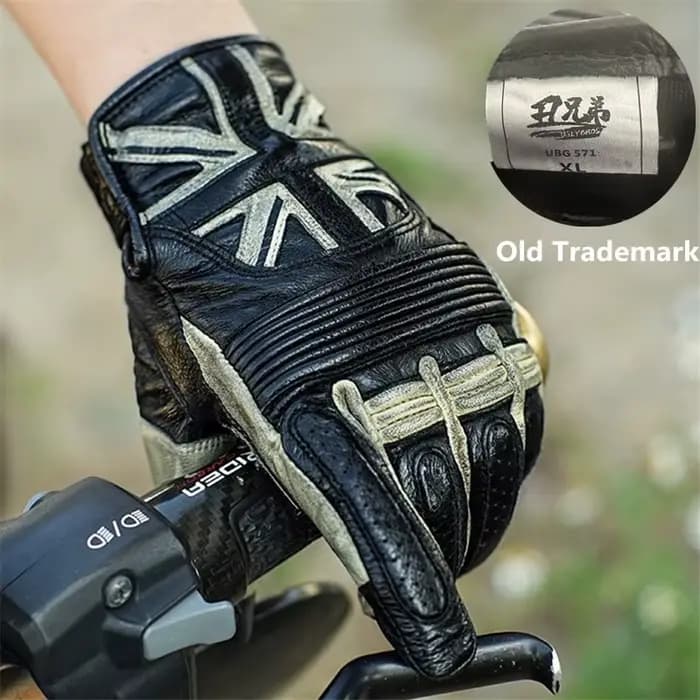 Gants de moto rétro en cuir véritable unisexe, protection d'équitation en plein air, gants de condui