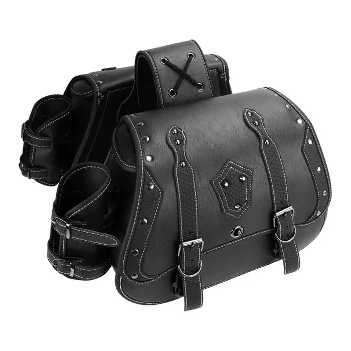 Sacs de selle de moto rétro en cuir PU, sacoches universelles pour Sportster Dyna Softail v-star Sha
