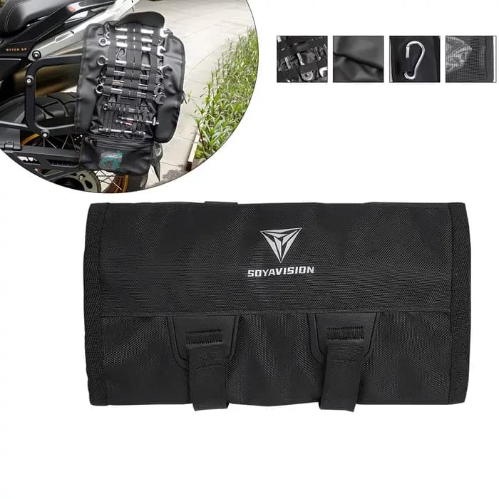 Sac à outils pour moto, grande pochette portable pour clés, sac de rangement pliable