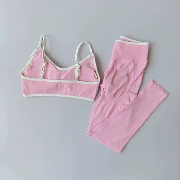 Costume de Fitness pour femmes, pantalon de sport en Patchwork de couleurs contrastées à bretelles, 