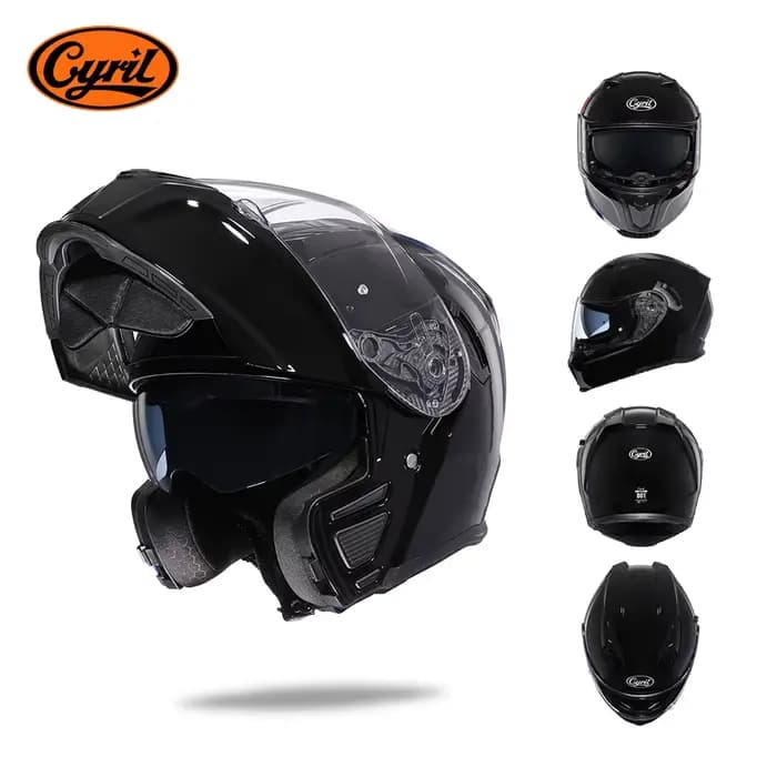 Casque de moto à double visière modulaire, casque intégral relevable pour hommes et femmes adultes, 