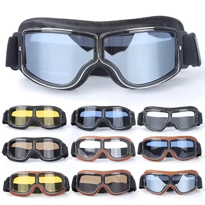 Lunettes de moto coupe-vent pour casque de moto, lunettes de soleil rétro universelles pliantes en c