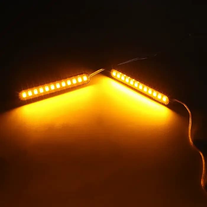 2 pièces 12 LED Moto feux de signalisation séquentiel eau coulant Mini bandes Moto voiture bandes Le