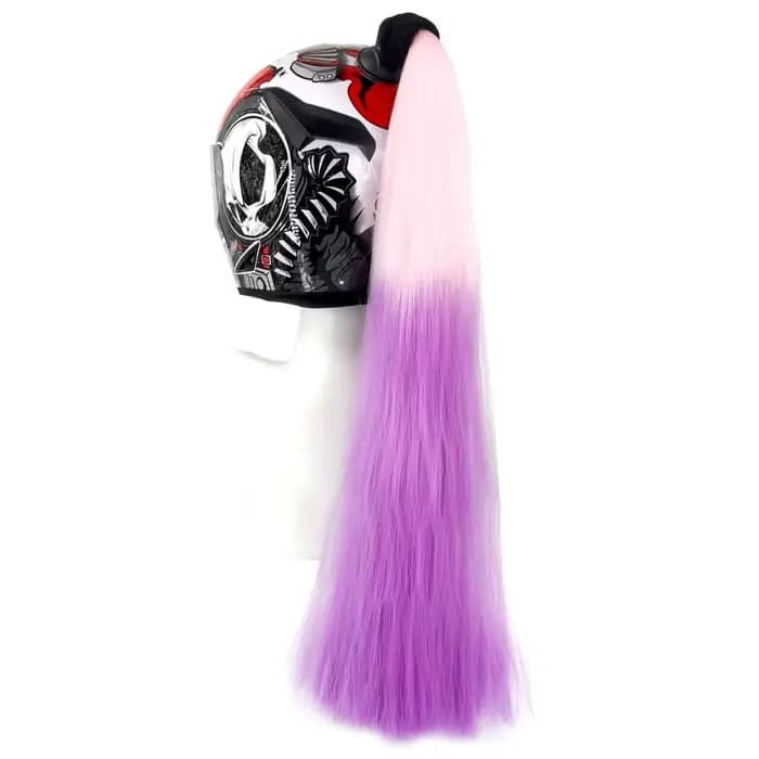 Grande tresse détachable à ventouse pour décoration de casque de moto, voiture électrique, gyropode 