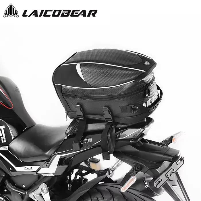 Sac arrière de moto noir, étanche, bagage de voyage pour conducteur, sac de siège arrière, sac de se