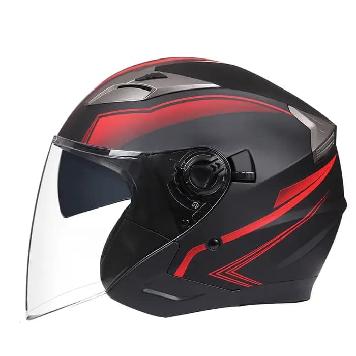 Casques de moto pour hommes casque de moto DOT approuvé visage ouvert Double lentille casque Vintage