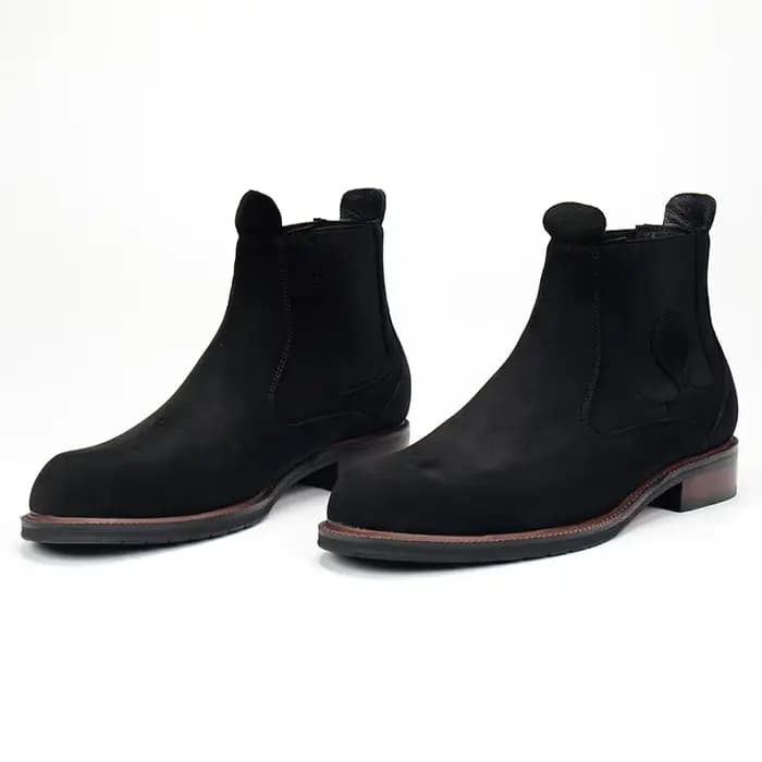 Botte de selle haute en cuir fauve pour hommes, faite à la main, bout pointu, mode britannique, qual