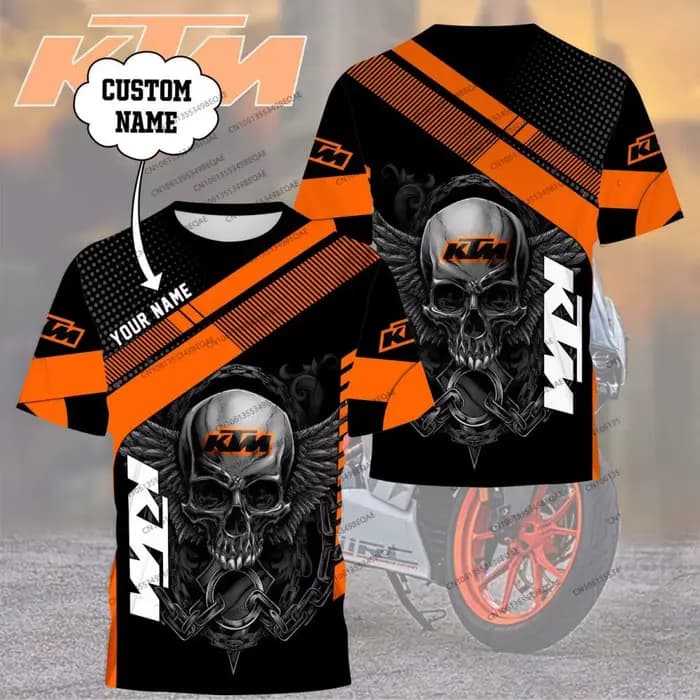 T-shirt de moto pour homme KTM, imprimé 3D, respirant, séchage rapide, décontracté, pour le motocros