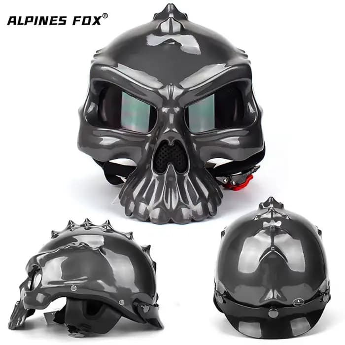 Casque de moto demi-visage pour hommes et femmes, casque de sécurité vintage, crâne rétro, scooter, 