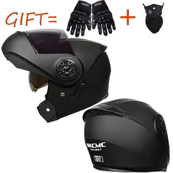 Casque de moto rabattable avec visière solaire intérieure amovible pour hommes, femmes, unisexe, cas