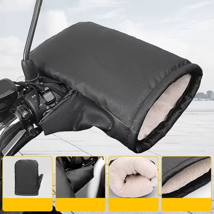 Gants de cyclisme en PU épais pour hommes, chauds, coupe-vent, pour guidon, moto, vélo, vélos électr