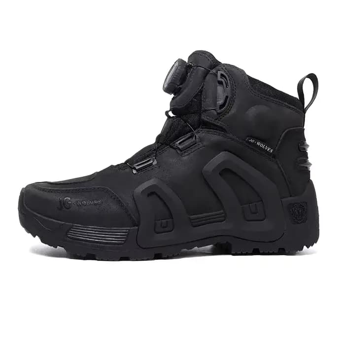 Bottes de Moto imperméables en cuir de vache, respirantes, antidérapantes, résistantes à l'usure, ch