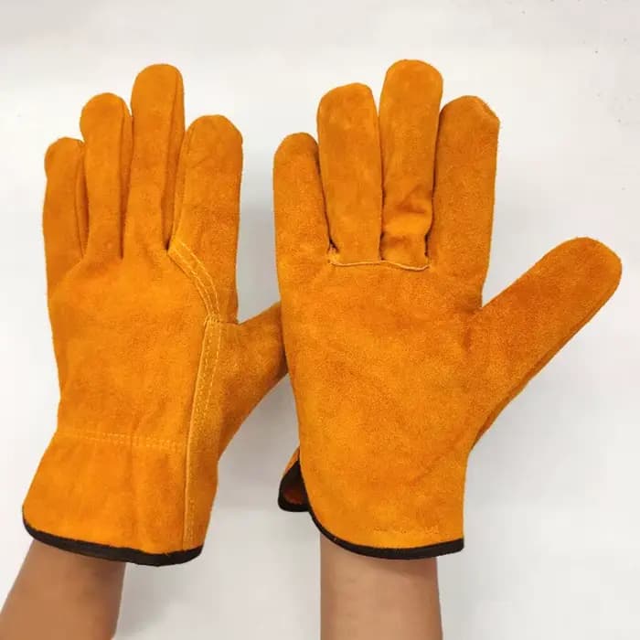 Gants de travail en cuir de vache souple pour hommes, pour conducteur, chasse, conduite, ferme, jard