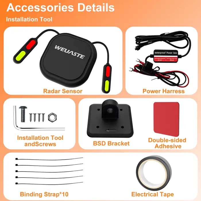 Kit de sécurité pour Moto, Radar BSD 24GHz, moniteur d'angle mort et alarme de changement de voie, é