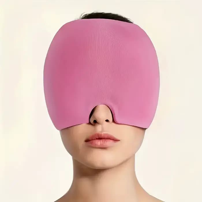 Refroidissement |   Masque oculaire rafraîchissant en gel pour la migraine, 1 couche, 200g, Bonnet a