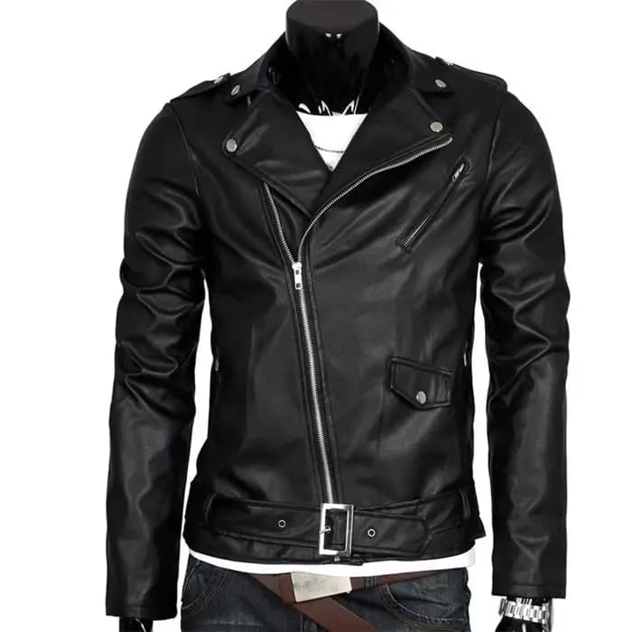 Veste de moto en cuir coupe couvertes pour hommes, manteau décontracté avec fermeture éclair, printe
