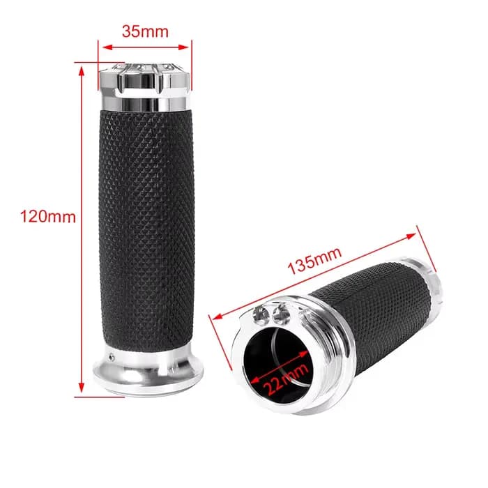 Poignées de guidon noires pour moto, 1 pouce, 25mm, 22mm, 7/8 pouces, en aluminium, pour Harley Spor
