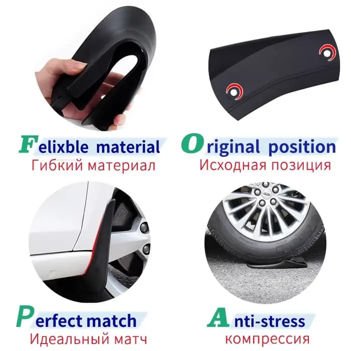 Garde-boue pour roues avant et arrière, garde-boue, garde-boue, accessoires de style de voiture, KIT