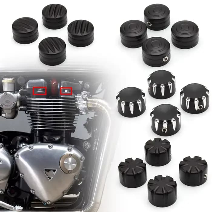 Boulons de tête de moto noirs/or, couvercle d'écrou en aluminium CNC pour Triumph Bonneville T120 T1