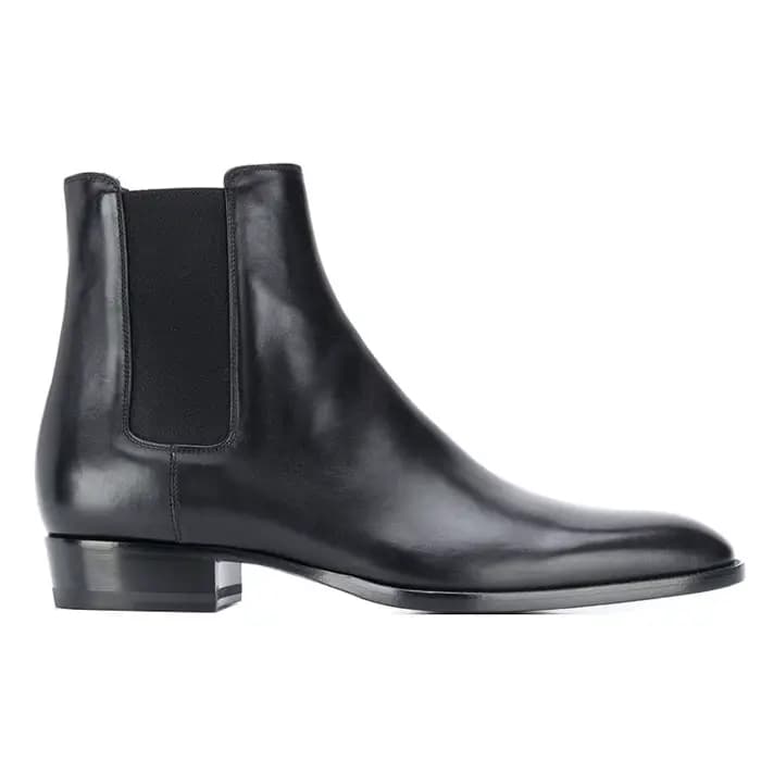 Bottes Chelsea à bande élastique pour hommes, en cuir véritable, bout pointu, bottes montantes de St