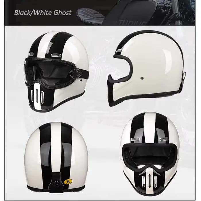 Casque de moto intégral en fibre pour homme, casques de moto japonais, FiViolet avec visière, Style 