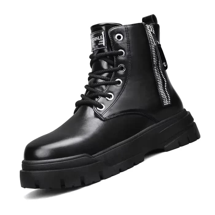 Bottes de travail de moto à semelles épaisses et coupe haute pour hommes en automne et en hiver, cha