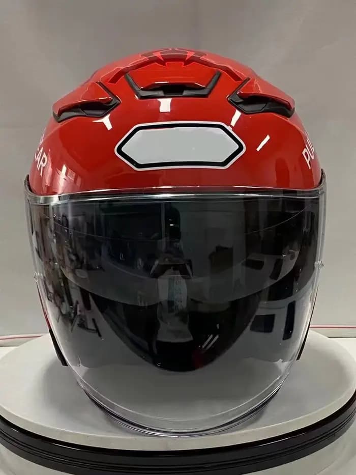 Casque ouvert J-CRUISE 3/4 casque rouge Double visière noir mat hors route course Motocross casque d