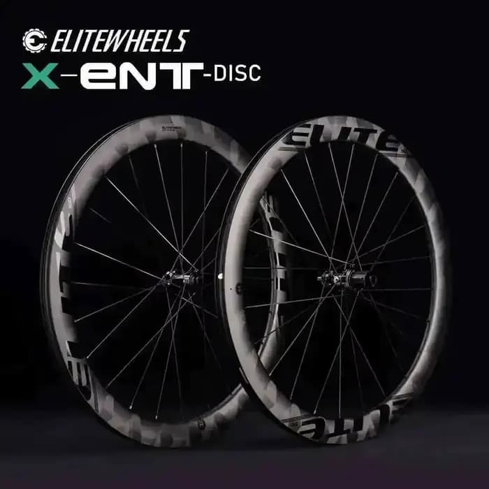 Jeu de roues en carbone ELITEWHEELS ENT X WEAVE pour vélo de route, freins à disque, compatibles tub