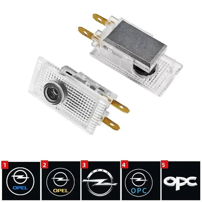 2 pièces de lampes LED pour portières de voiture, éclairage de bienvenue, logo lumineux pour Opel In