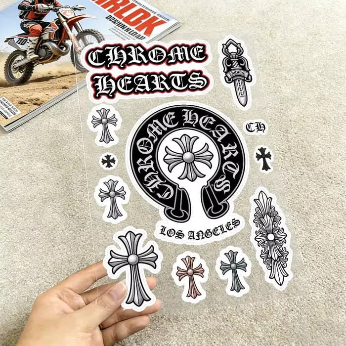 Autocollants réfléchissants pour moto Poster C-h-ro-me He-ar-ts, avertissement de sécurité 3M pour l