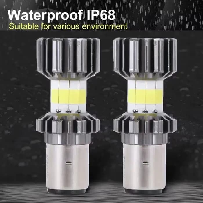 Ampoules de phares de Moto H4 LED H6 BA20D 69000LMLED, 8 côtés COB blanc 6000K, lampe Hi Lo, accesso