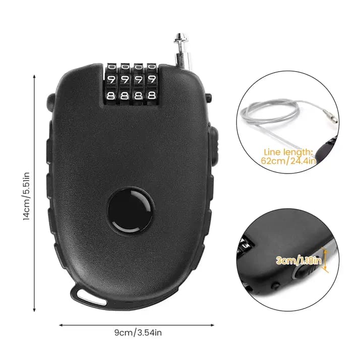 Serrure de casque de moto, Mini mot de passe, antivol, câble de casque de moto, serrure à combinaiso