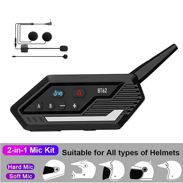 Interphone Bluetooth pour casque de moto, 800m, longue durée de veille, sans fil, étanche, appel mai