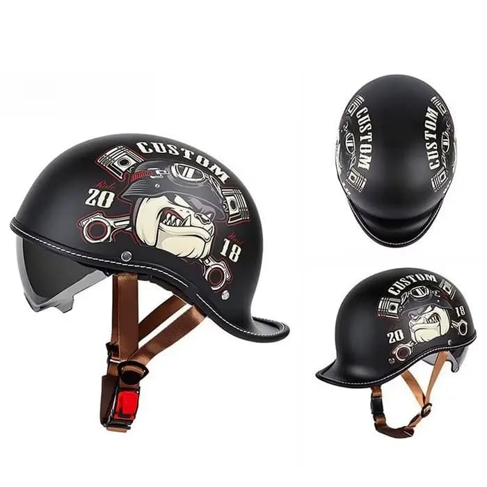 Casque De Moto rétro Casco Moto demi-casque allemand classique rétro casque De croisière Capacete De