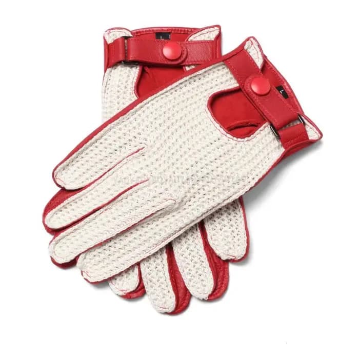 Gants en cuir pour hommes, respirants, style rétro, pour la conduite estivale, mitaines de moto, Gua