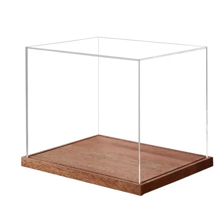 Étui de présentation pour casque, boîte transparente pleine grandeur avec support en bois, étui de p