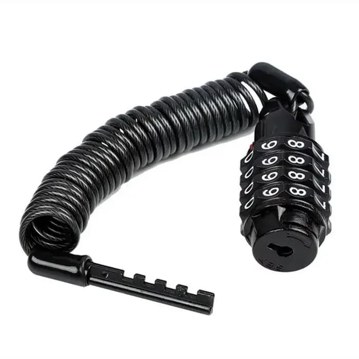 Serrure de casque de moto avec câble en fil d'acier, fixation robuste de mousqueton à combinaison de