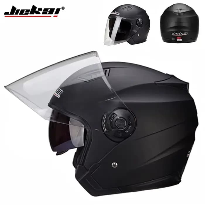 JIEKAI Moto demi casque hommes double lentille Scooter Moto Casco Village équitation Capacete De Mot