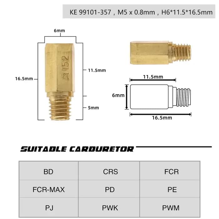 ZSDTRP 10 pièces carburateur de moto M5 Jets principaux Jets de pilote lent pour Keihin PWK BD CRS F