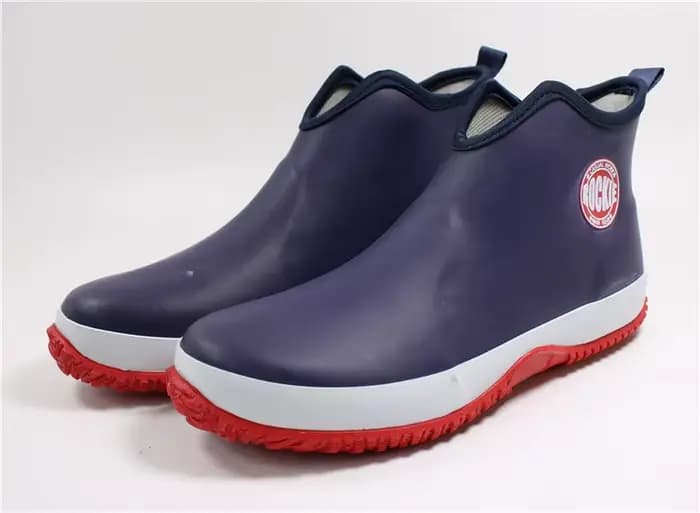 Bottines de pluie imperméables en caoutchouc à enfiler pour hommes, chaussures d'extérieur décontrac