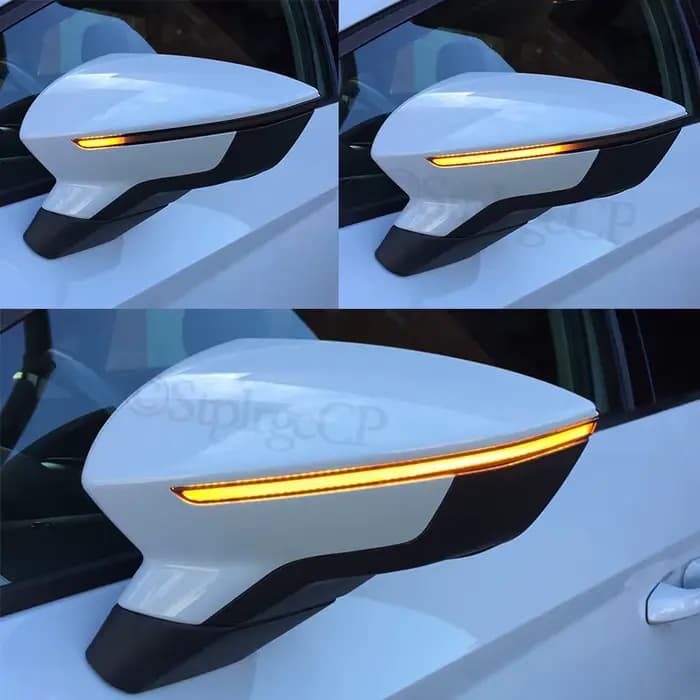 Clignotant LED noir à défilement dynamique, indicateur de miroir séquentiel, pour siège Ibiza 6F 201