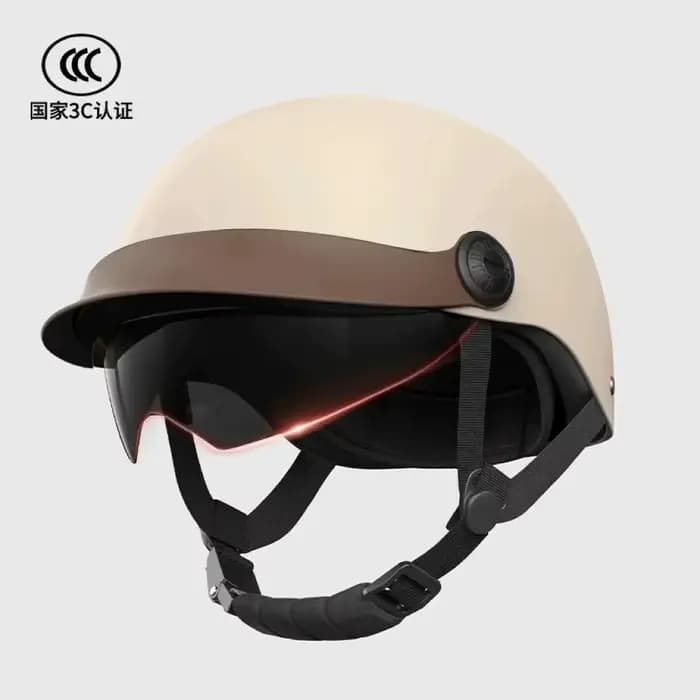 Casque Demi-Coque Vintage Certifié 3C, Coque ABS Ultra-Légère et Respirante pour Vélo Électrique et 