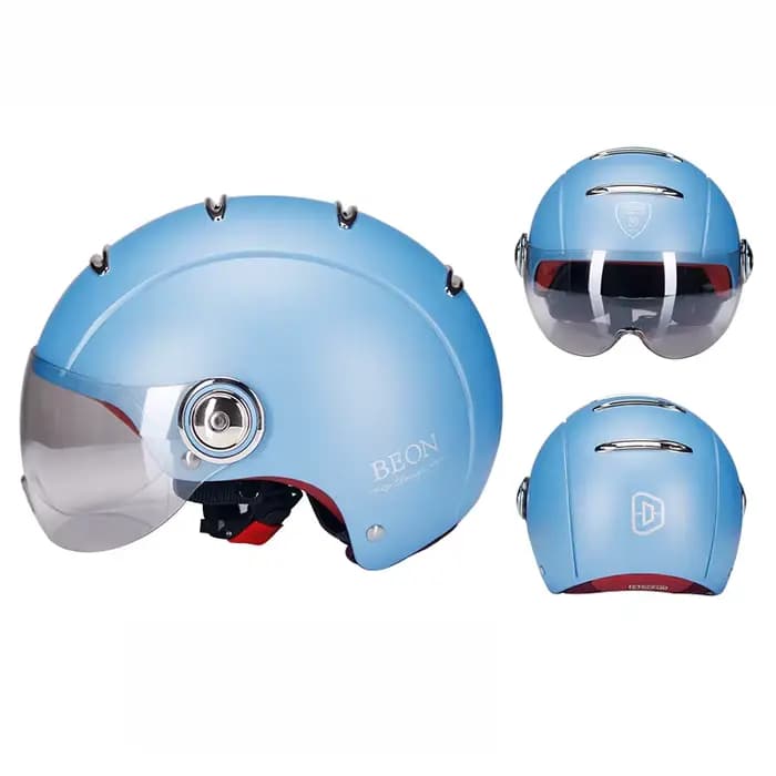 BEON hommes femmes été Vintage moto moto demi visage casque rétro Casco casques B105