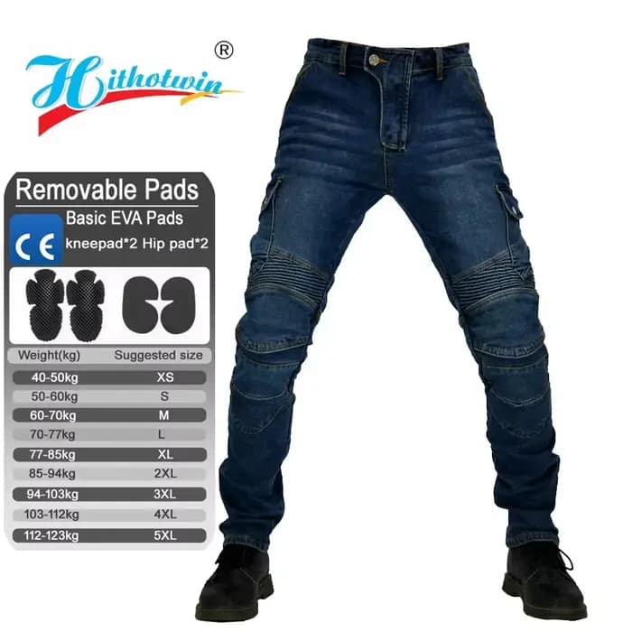 Pantalon de moto Cargo Kevlar pour hommes, jean de protection certifié CE niveau 2, toutes saisons, 