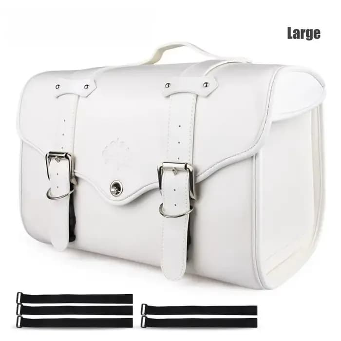 Sacoche de selle de moto vintage en cuir PU, sacoche latérale universelle pour moto, sac de rangemen