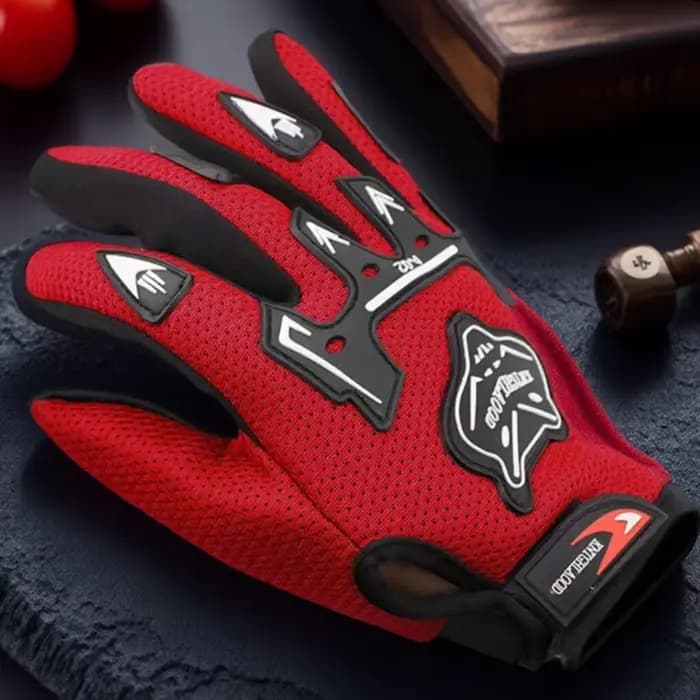 Gants de moto en Nylon, doigt complet, sécurité, antidérapants, durables, absorbant les chocs, gants