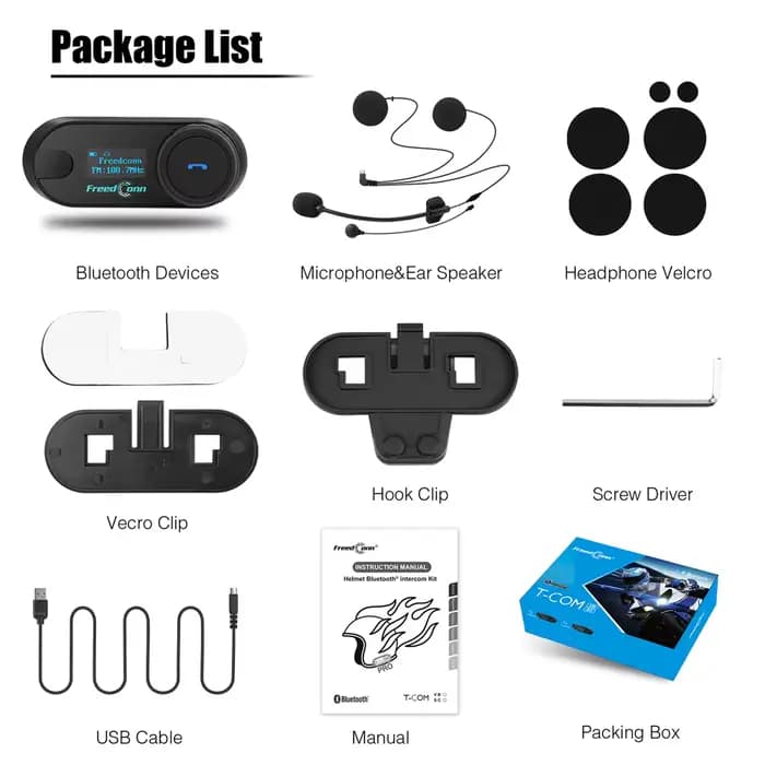 FreedConn T Com SC Bluetooth casque de moto Interphone casque écran LCD FM moto sans fil écouteur In