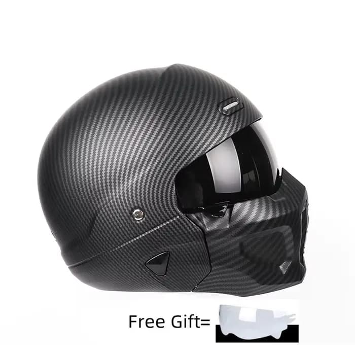 Casque de moto Vintage, combinaison noire, demi-casque complet, casque de croisière, motocross, lent
