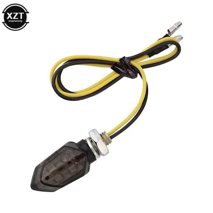 4 pièces/ensemble Mini moto fumée lentille clignotant 5LED 12V ambre clignotant indicateur lampe deu